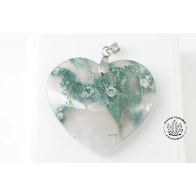 Mohaachát zöld indonéz szív medál 11900 Mohaachát zöld indonéz szív medál 11900