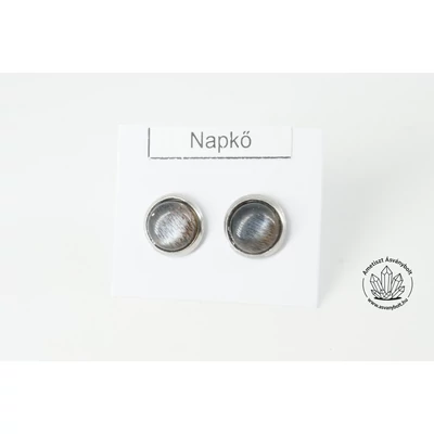 Napkő tanzániai fekete 8-as beszúrós nemesacélos füli