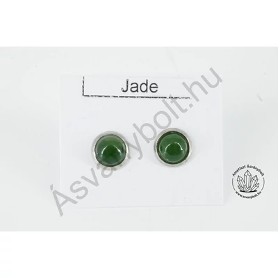 Nefrit jade 6-os félgömb füli nemesacélban
