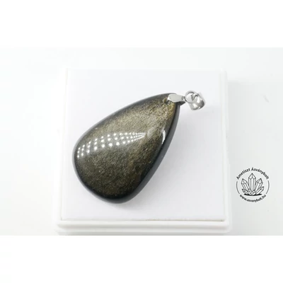 Obszidián arany fúrt medál 6780