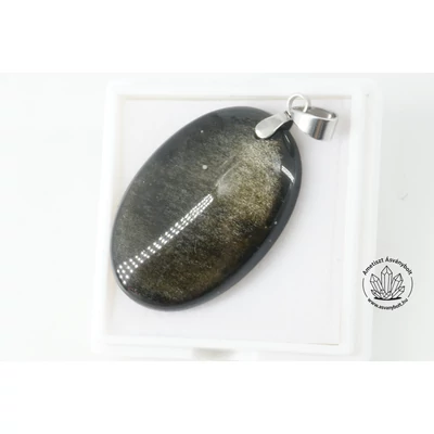 Obszidián arany ovális fúrt medál 4800 Obszidián arany ovális fúrt medál 4800
