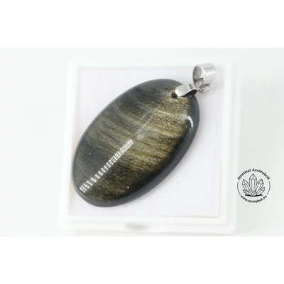 Obszidián arany ovális fúrt medál 5000