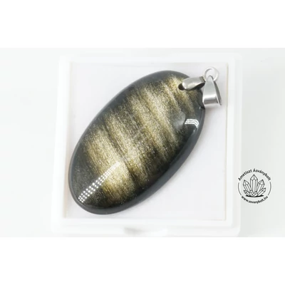 Obszidián arany ovális fúrt medál 5120 Obszidián arany ovális fúrt medál 5120