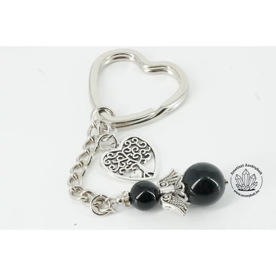 Ónix golyós angyal kulcstartóval