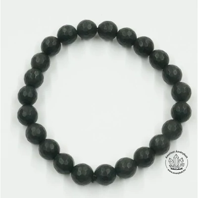 Ónix matt fazettált 8-as golyós karkötő