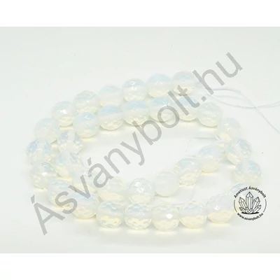 Opálüveg 12 mm-es fazettált golyós szál