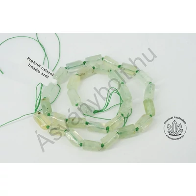 Prehnit csiszolt hasáb szál