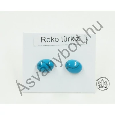 Reko türkiz ovál nemesacélos beszúrós füli