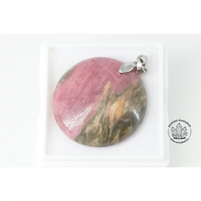 Rodonit egyedi kerek fúrt medál I. 4000