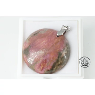 Rodonit egyedi kerek fúrt medál III. 4000