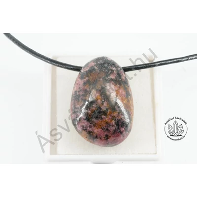 Rodonit extra fúrt kavics medál 5700