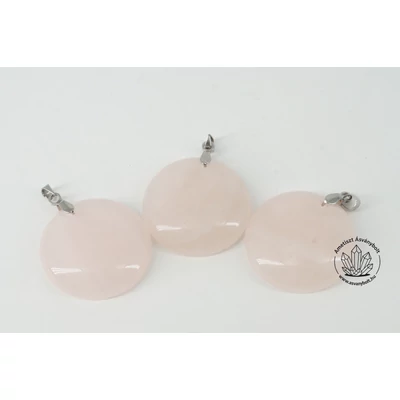 Rózsakvarc 30-as kerek kaboson medál