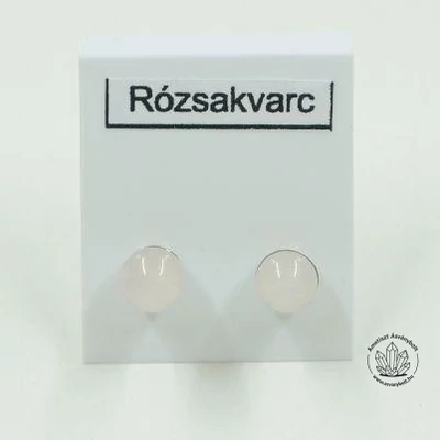 Rózsakvarc 6-os golyós nemesacélos füli