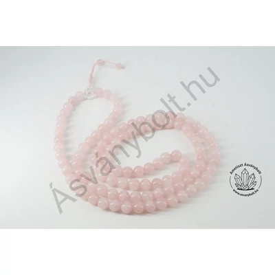 Rózsakvarc 8 mm-es golyós mala Rózsakvarc 8 mm-es golyós mala