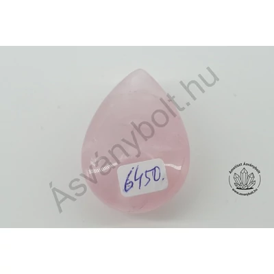 Rózsakvarc egyedi csepp csiszolat 6450
