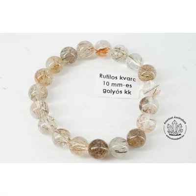 Rutilos kvarc 10 mm-es golyós karkötő