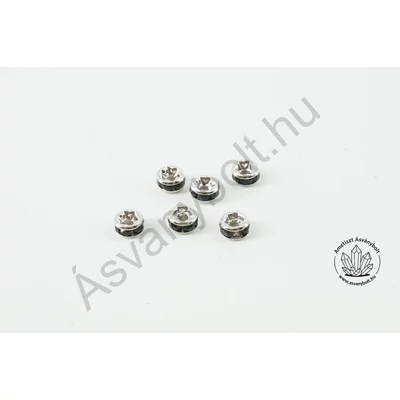Strasszgyűrű 4 mm fekete kövekkel 50 db