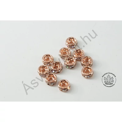 Strasszgyűrű 4 mm rózsaarany 10 db