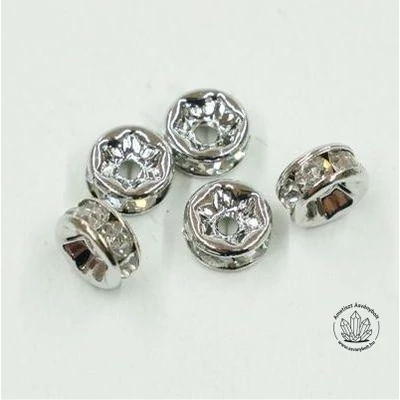 Strasszgyűrű 6 mm fehér 10 db