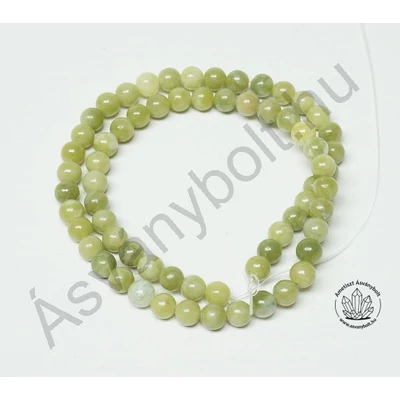 Szerpentin zöld 6 mm-es golyós szál