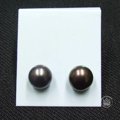 Tenyésztett 8 mm-es szürke gyöngy fülbevaló ezüsttel