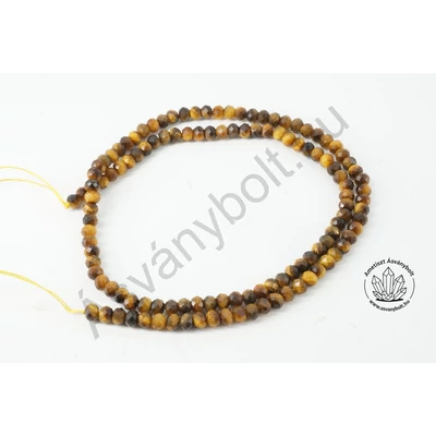 Tigrisszem 3x4 mm fazettált tárcsa szál