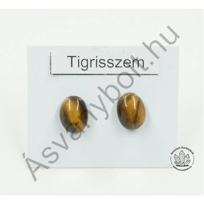 Tigrisszem ovál nemesacélos füli
