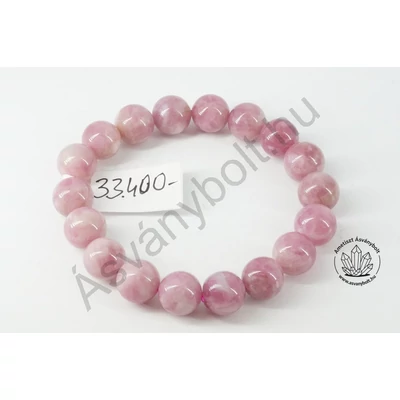 Turmalin pink 11 mm-es golyós karkötő 33400