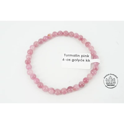 Turmalin pink 6-os golyós karkötő
