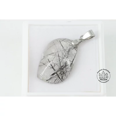 Turmalinkvarc levélke fúrt medál 8100