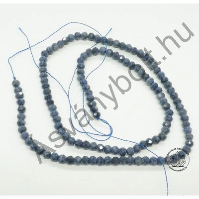 Zafír fazettált 4 mm-es golyós szál