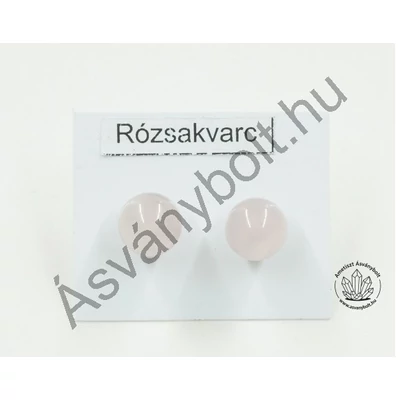 Rózsakvarc 8-as golyós nemesacélos füli