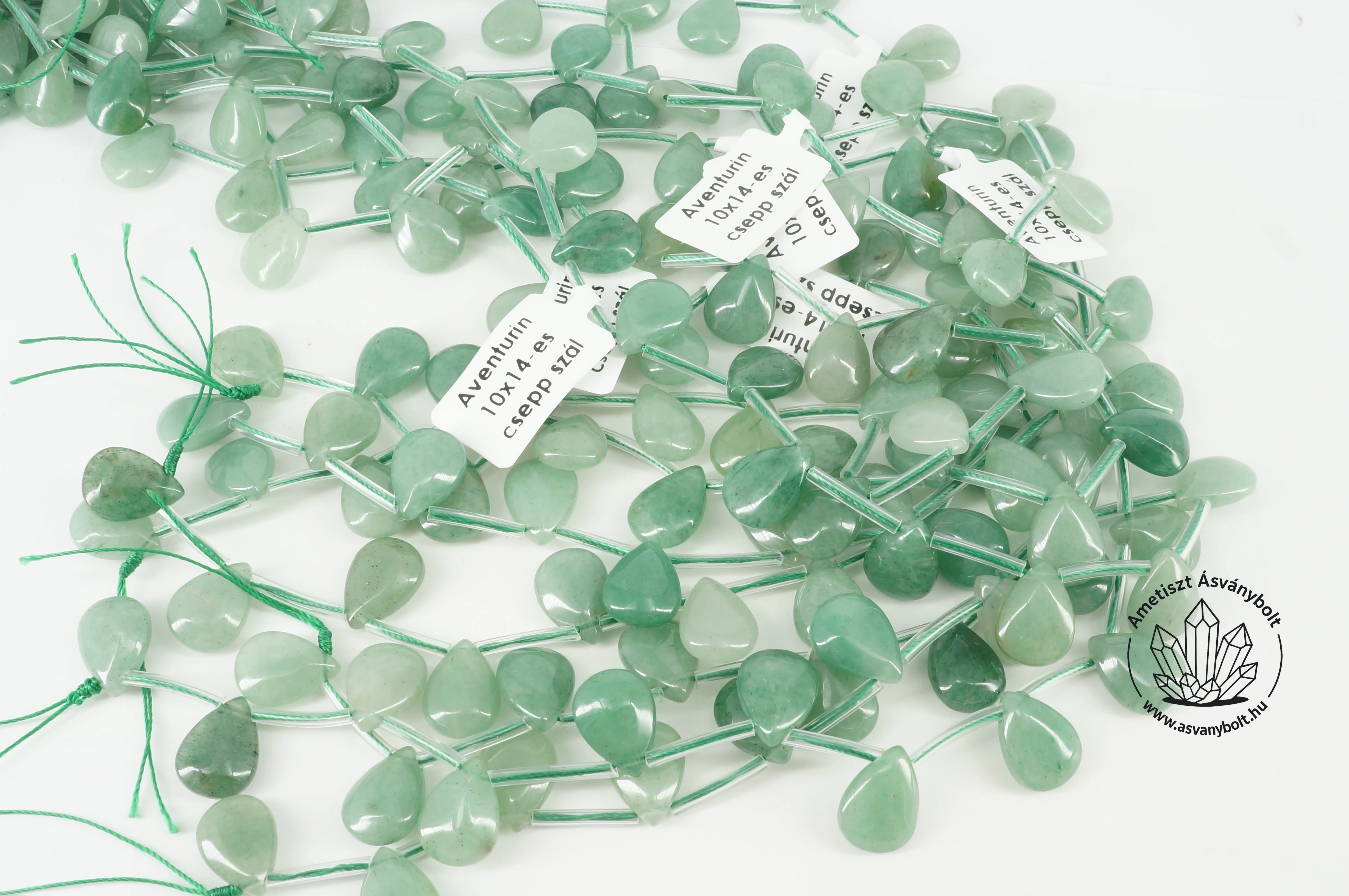 Aventurin 10x14-es csepp szál