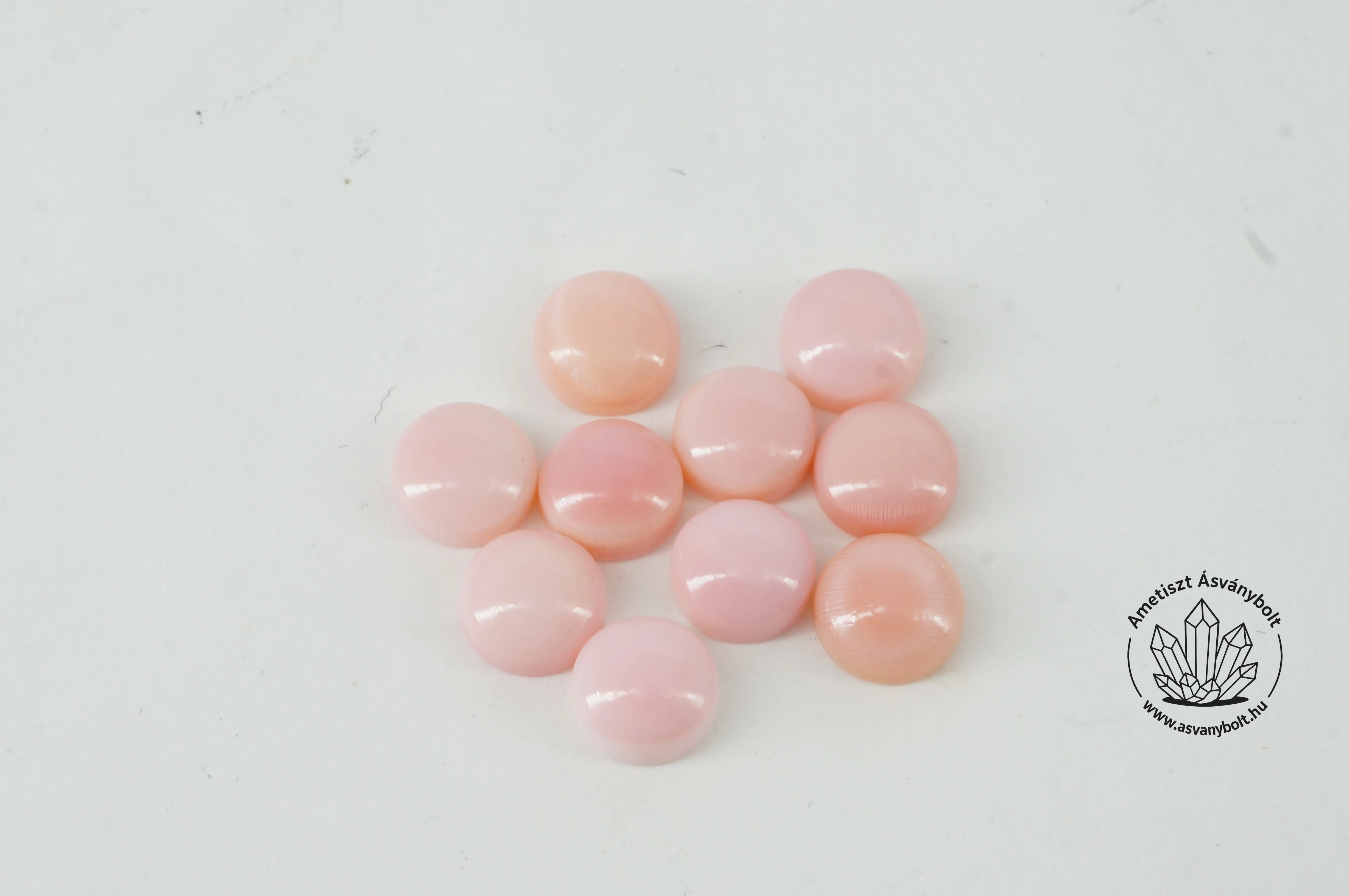 Kagylóhéj rózsaszín 6 mm-es kaboson