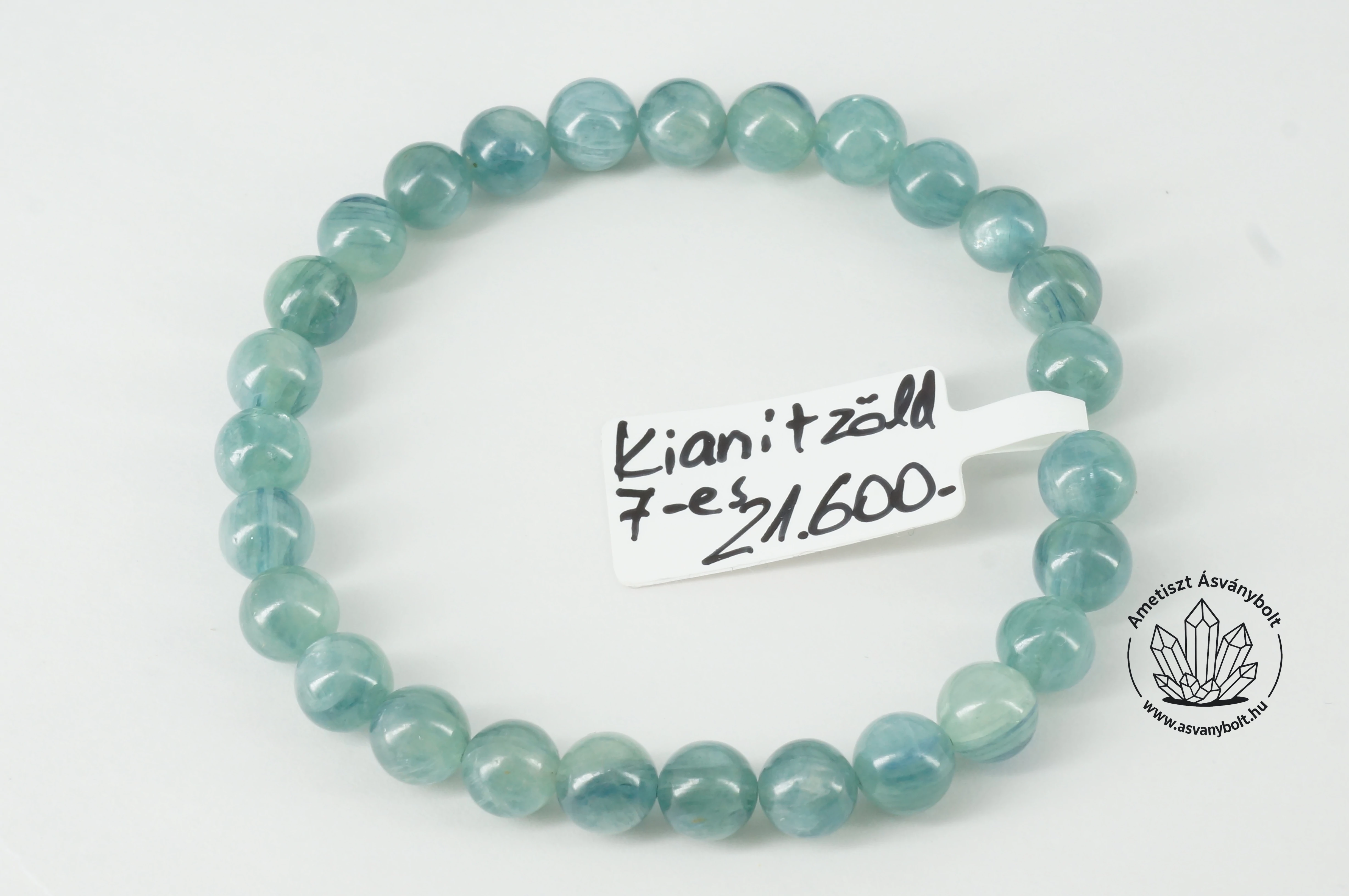 Kianit zöld 7 mm-es golyós karkötő 21600