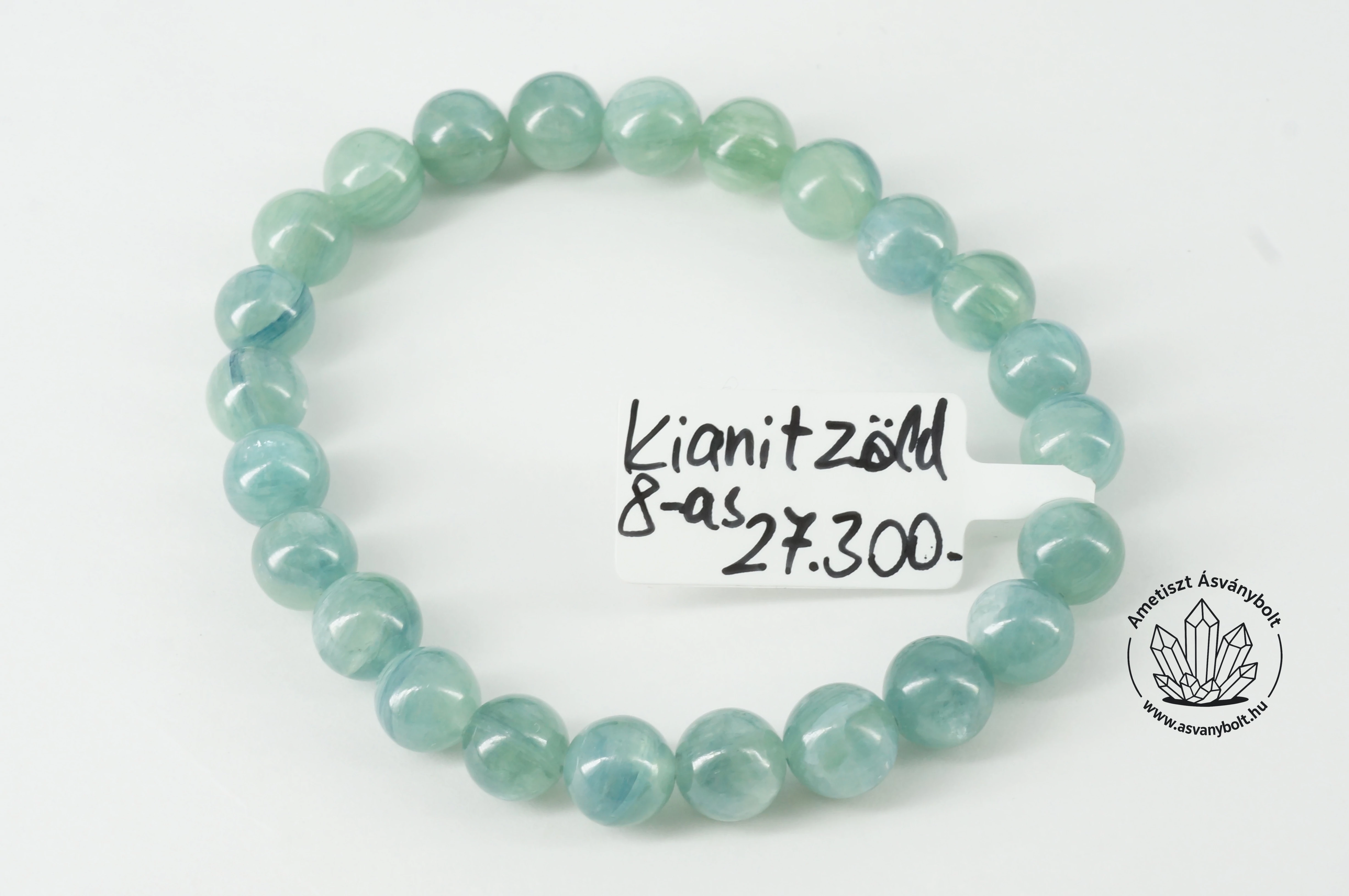 Kianit zöld 8 mm-es golyós karkötő 27300