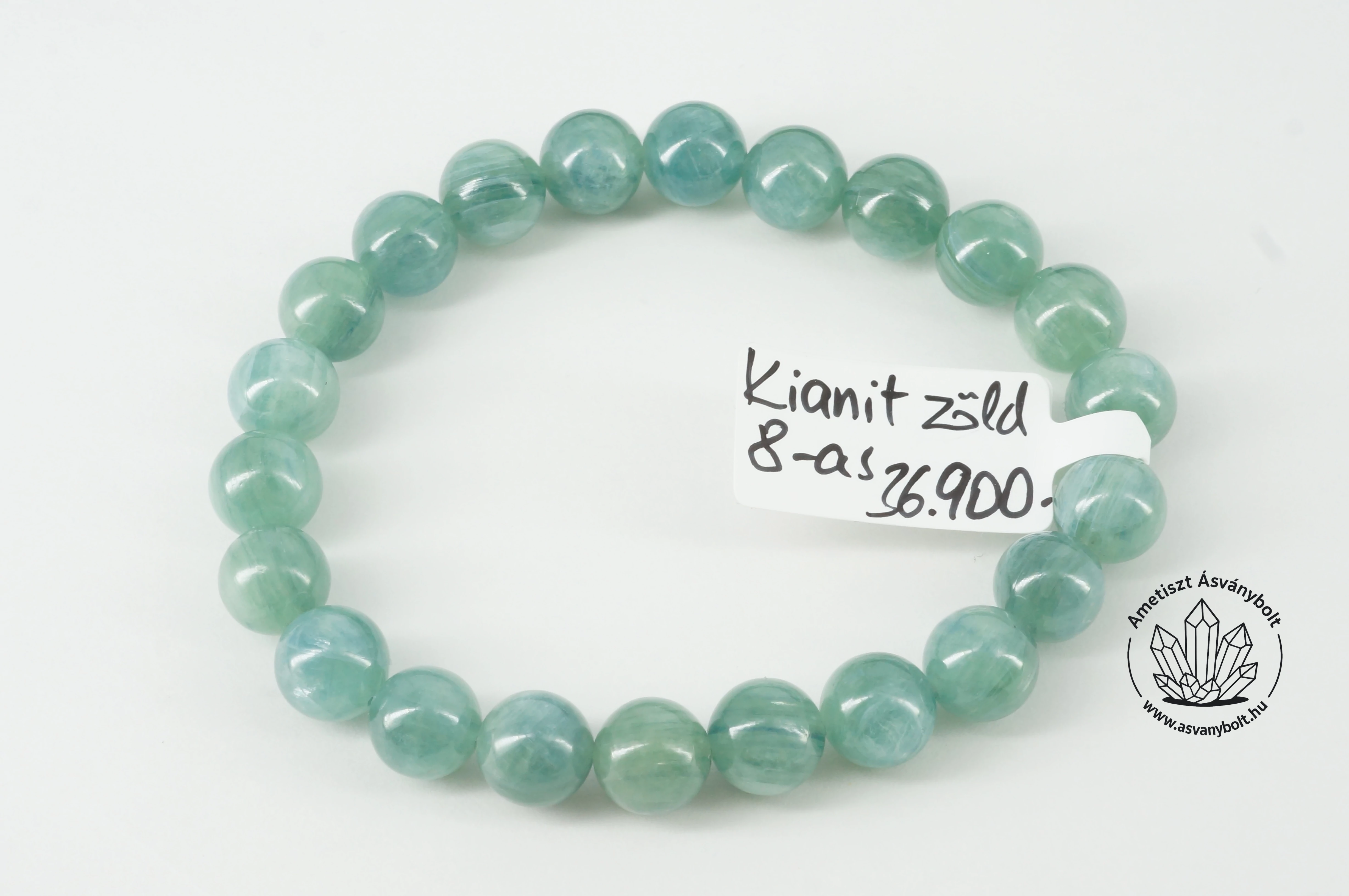 Kianit zöld 8 mm-es golyós karkötő 36900