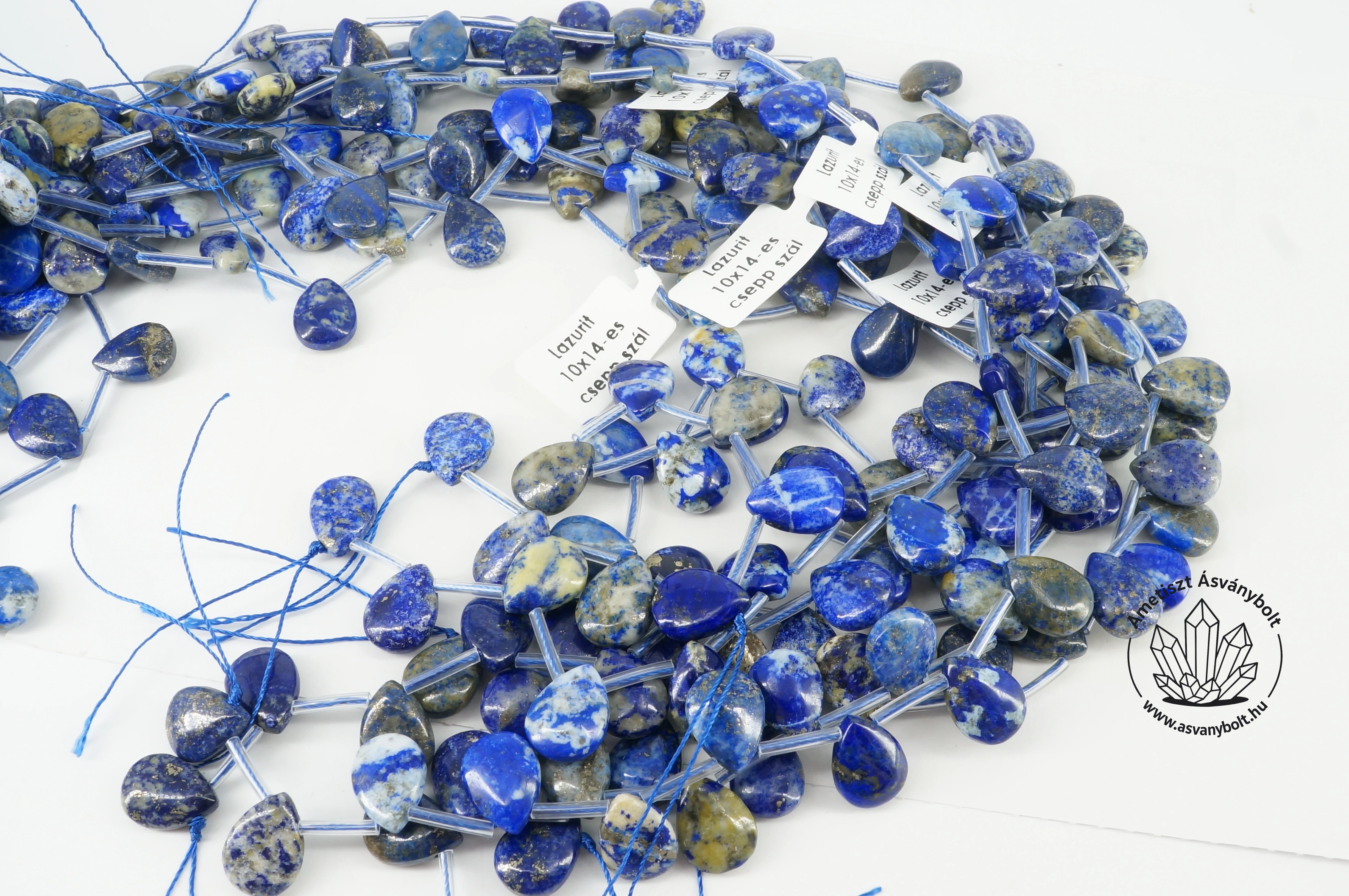 Lazurit 10x14-es csepp szál