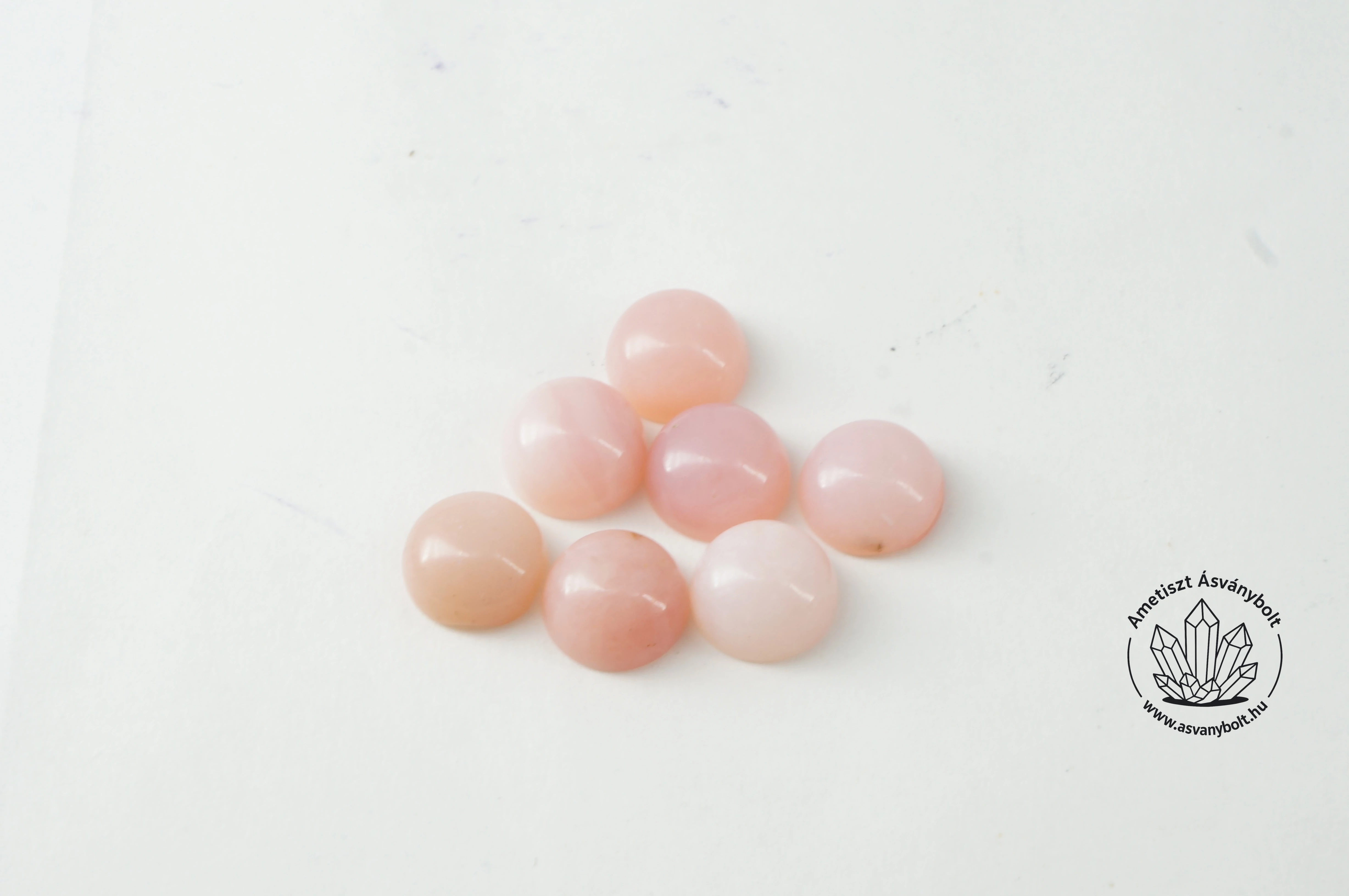 Rózsaopál extra 6 mm-es kaboson