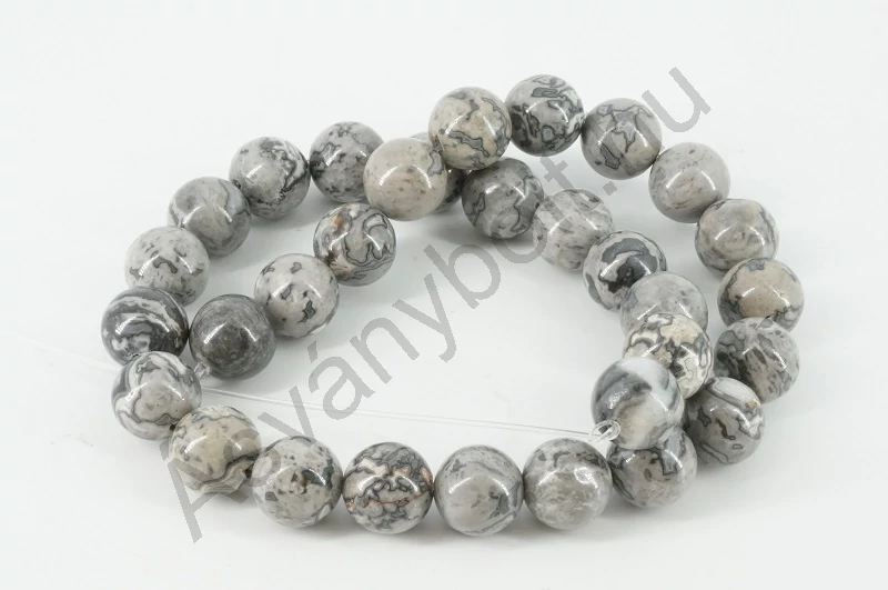 Mészkő szürke csíkos 13 mm-es golyós szál