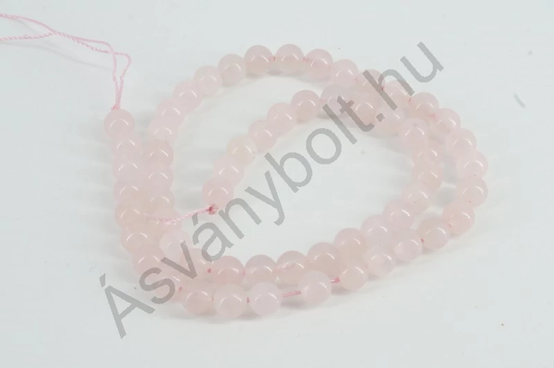 Rózsakvarc natur 6 mm-es golyós szál
