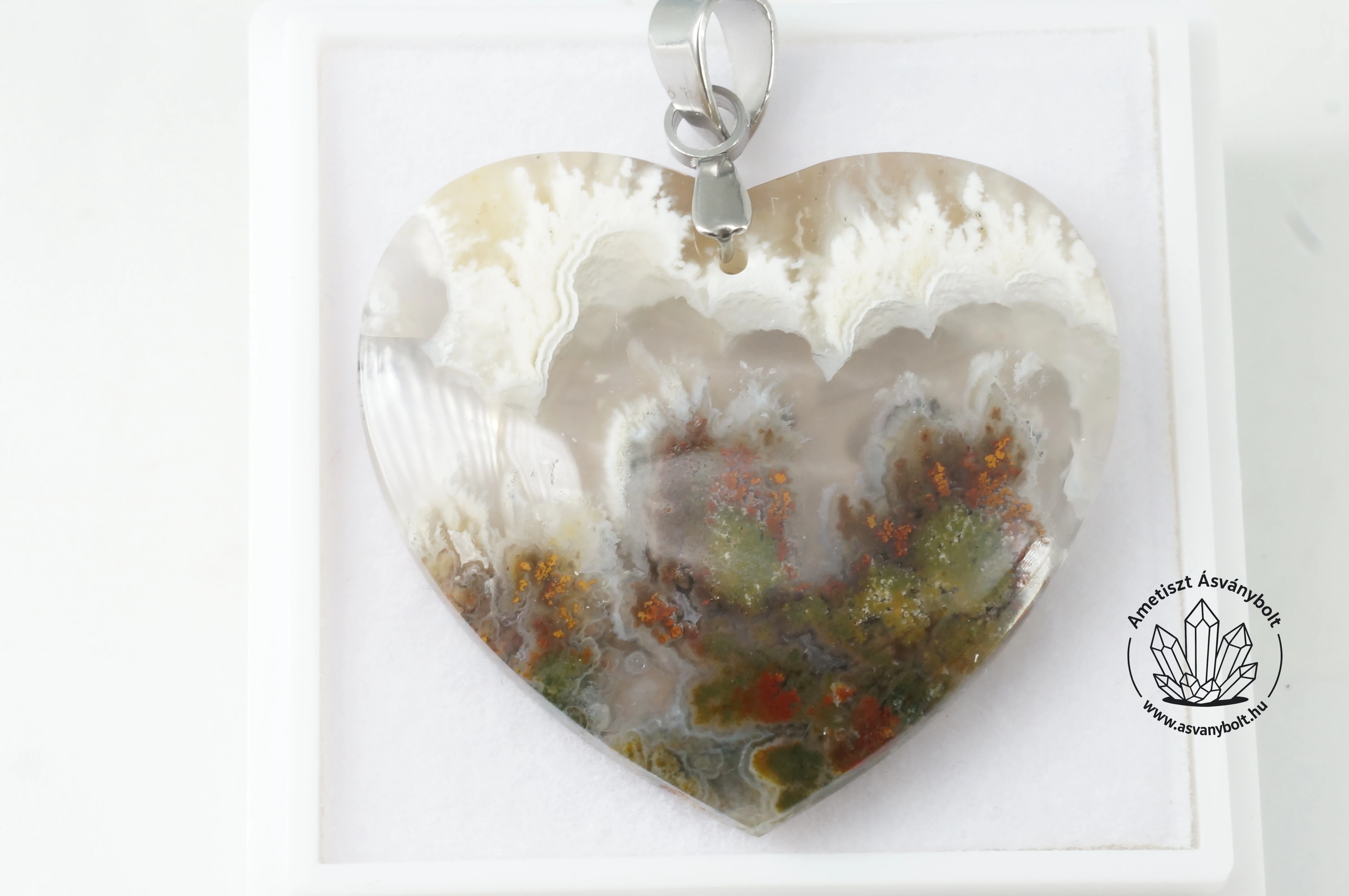 Achát felhő indonéz szív medál 13900