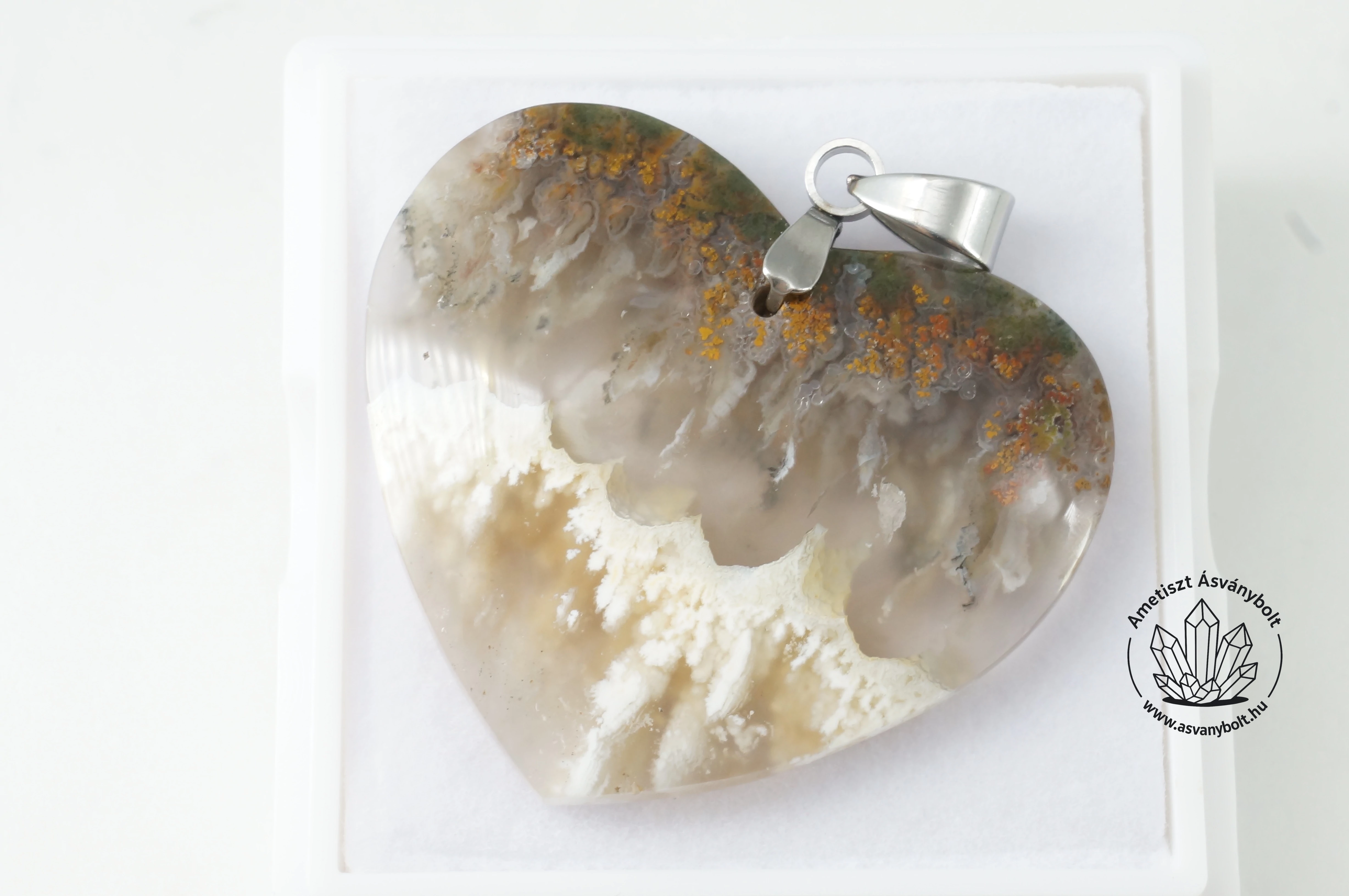 Achát felhő indonéz szív medál 14200