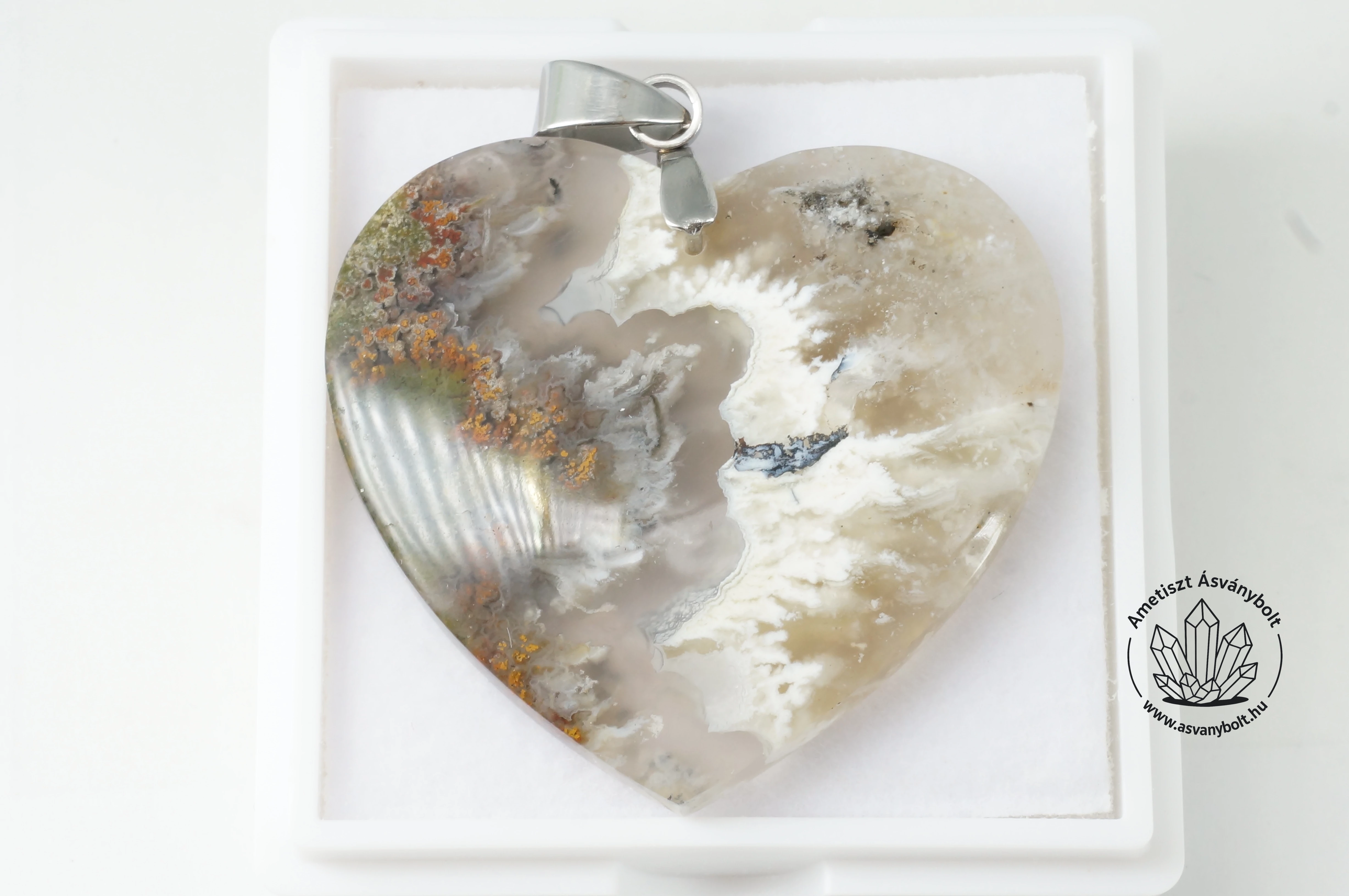 Achát felhő indonéz szív medál 14500