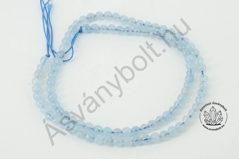Akvamarin 4 mm-es golyós szál
