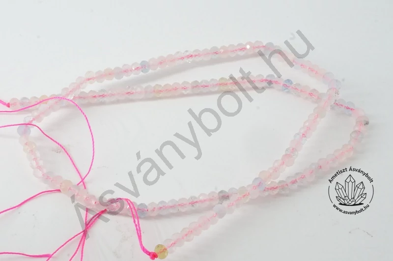 Akvamarin morganit 3x4 mm fazettált tárcsa szál