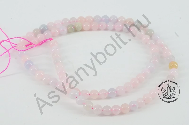 Akvamarin morganit 4 mm-es golyós szál