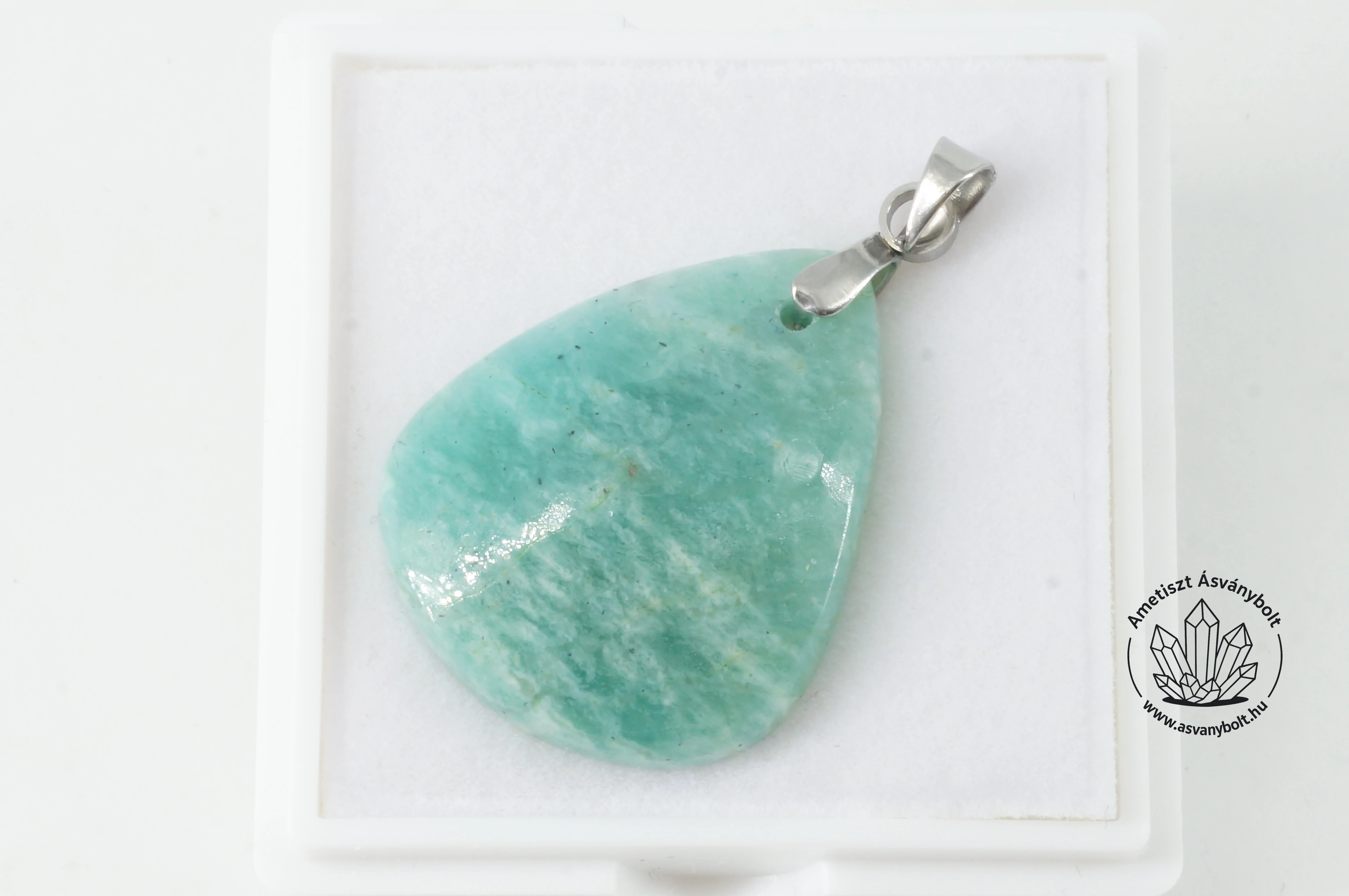 Amazonit csepp fúrt medál 4000