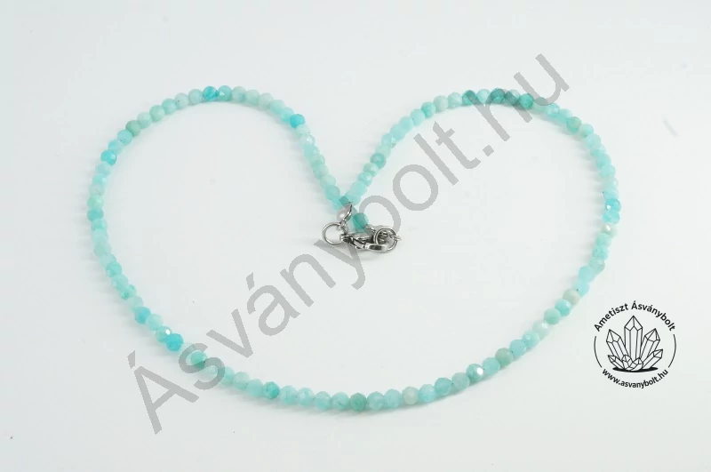 Amazonit fazettált 4-es golyós lánc