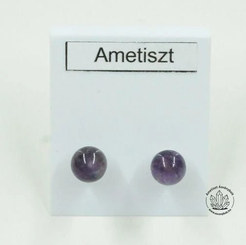 Ametiszt 6-os golyós nemesacélos beszúrós füli